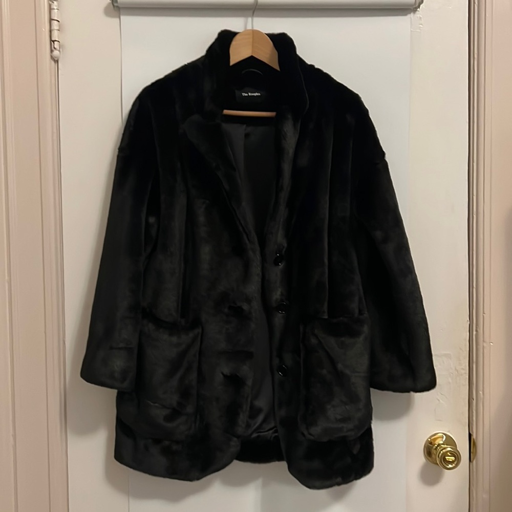Kooples black faux fur coat